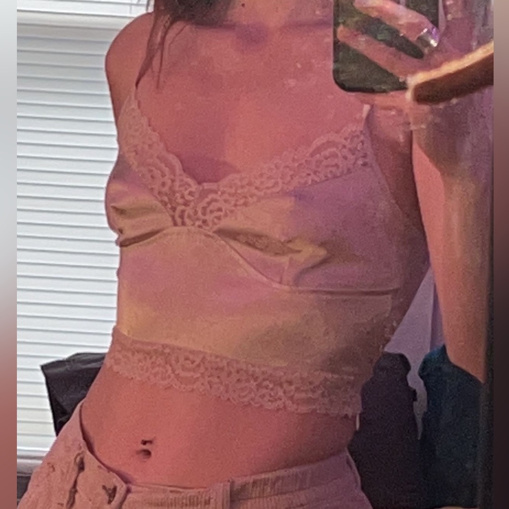 White Lace Crop Top